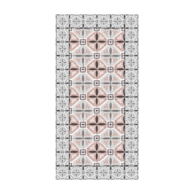 Modern rugs Moroccan Tiles Flower Petals With Tile Frame