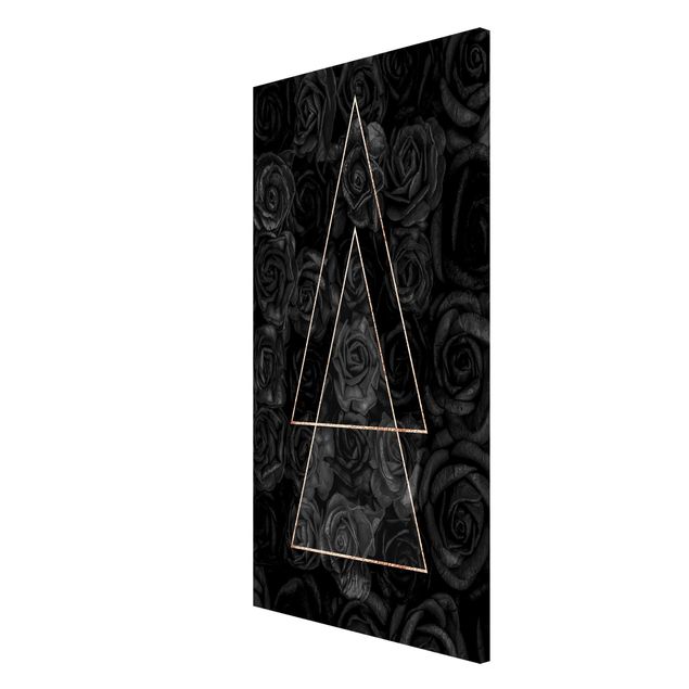 Magnetic memo board - Black Rose In Golden Triangle