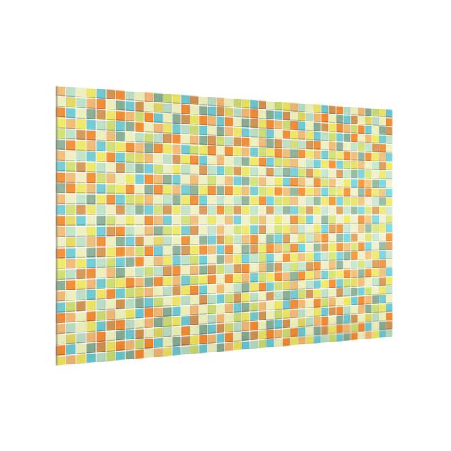 Glass splashback kitchen Mosaic Tiles Summer Set