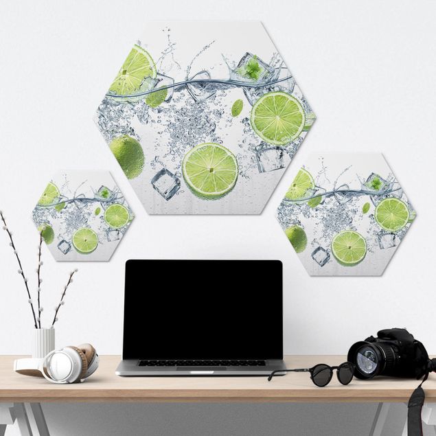 Alu-Dibond hexagon - Refreshing Lime