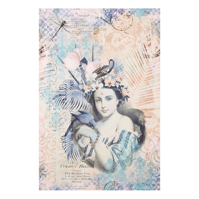 Print on forex - Vintage Collage - Exotic Beauty