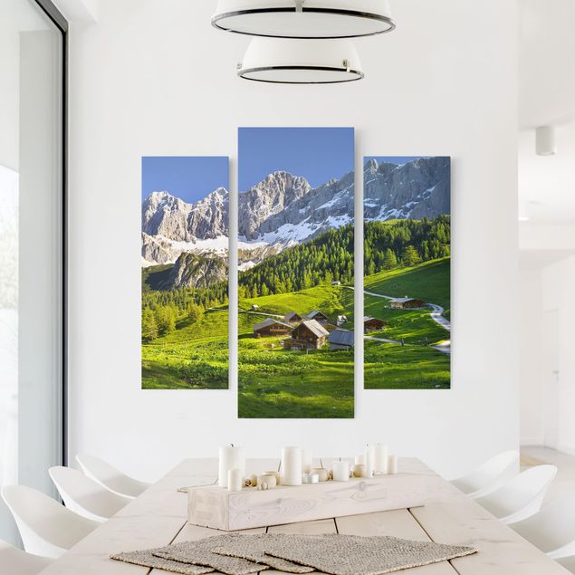 Print on canvas 3 parts - Styria Alpine Meadow