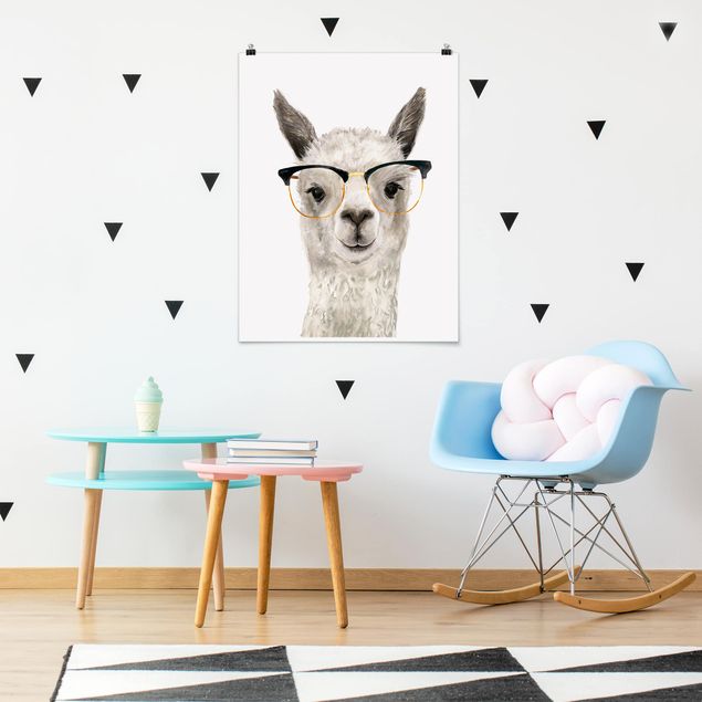 Poster kids room - Hip Lama With Glasses I