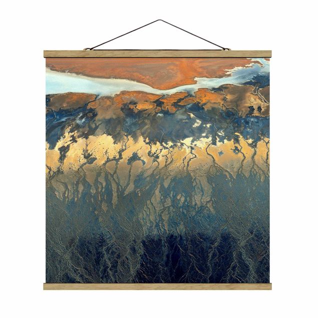 Fabric print with poster hangers - California From The Air
