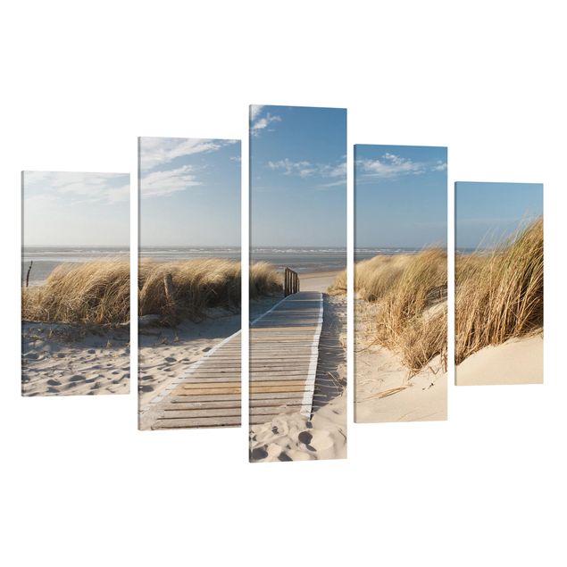 Print on canvas 5 parts - Baltic Sea Beach