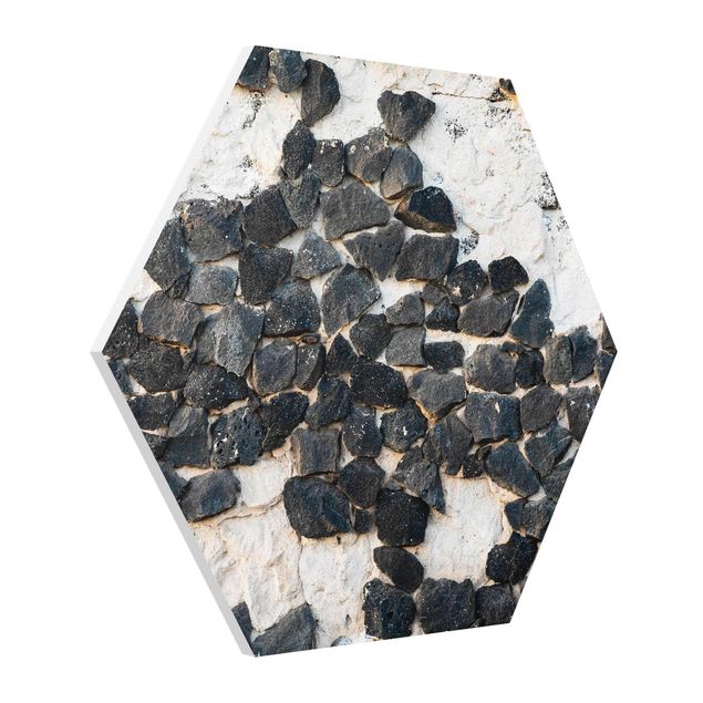 Hexagon Picture Forex - Wall With Black Stones