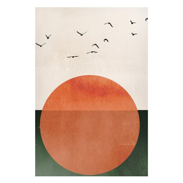 Magnetic memo board - Flock Of Birds In Front Of Rising Sun