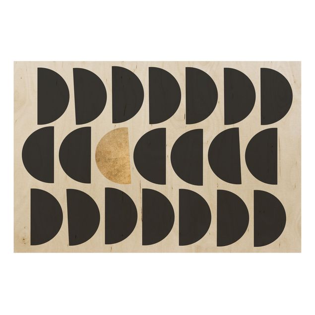 Print on wood - Geometrical Semicircle II