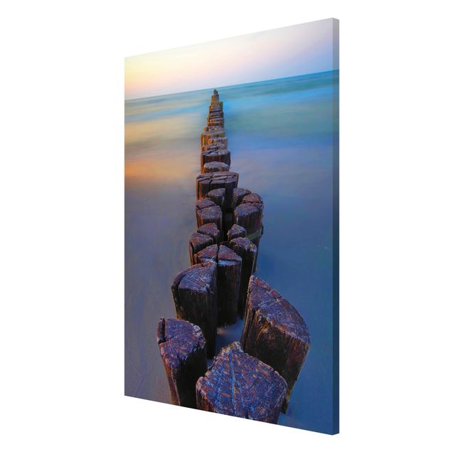 Magnetic memo board - Groynes At Sunset At The Ocean