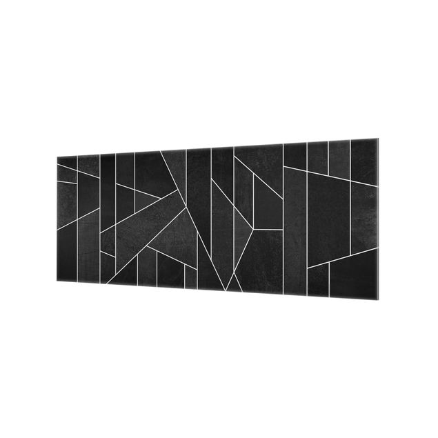 Splashback - Black And White Geometric Watercolour