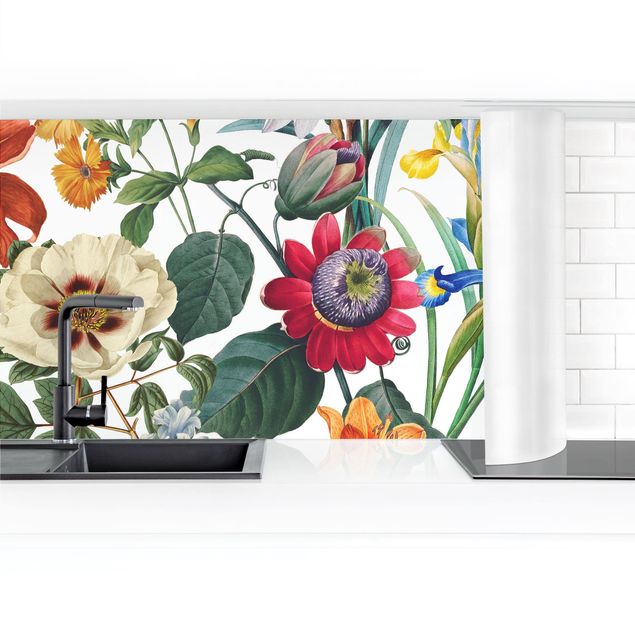 Kitchen wall cladding - Colourful Magnificent Flowers