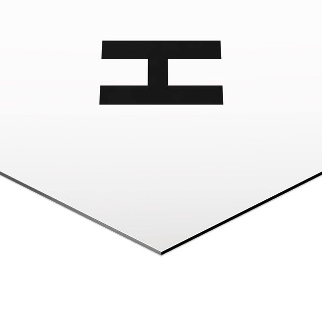 Alu-Dibond hexagon - Letter White H