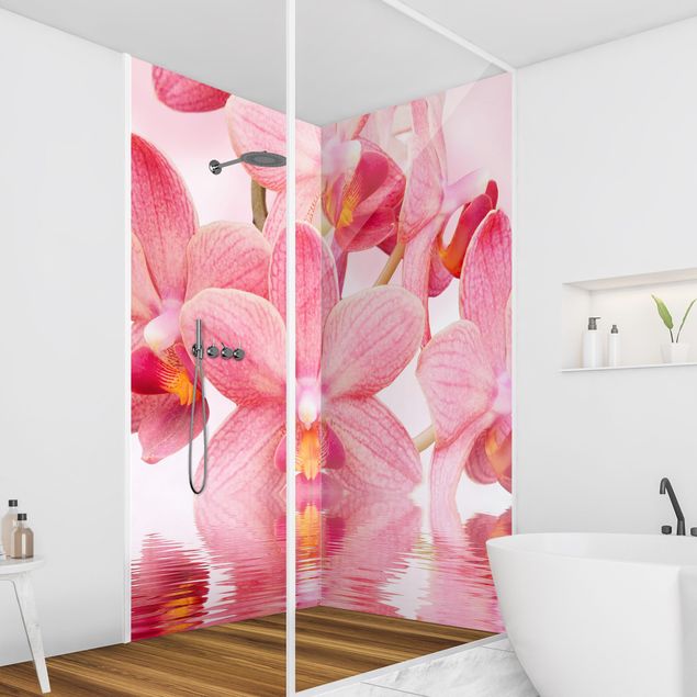 Shower panels Light Pink Orchid On Water
