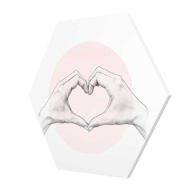 Forex hexagon - Illustration Heart Hands Circle Pink White