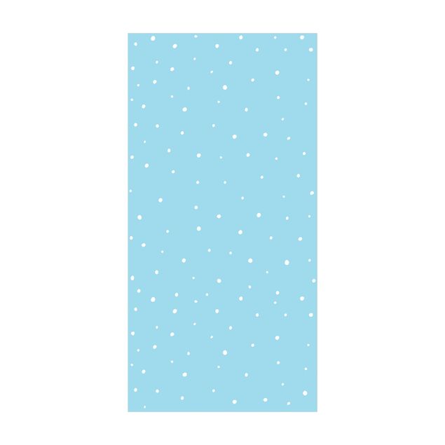 blue runner rug Drawn Little Dots On Pastel Blue