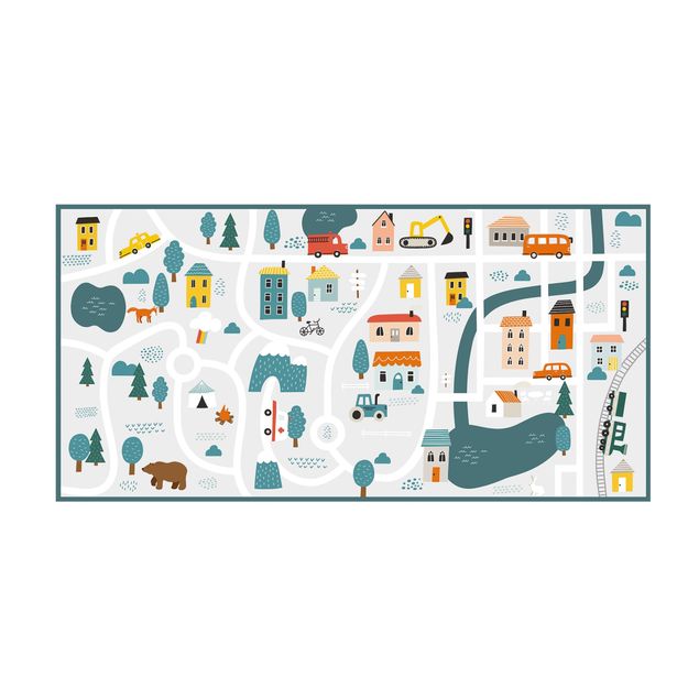 modern area rugs Playoom Mat Smalltown - From the City Into Nature