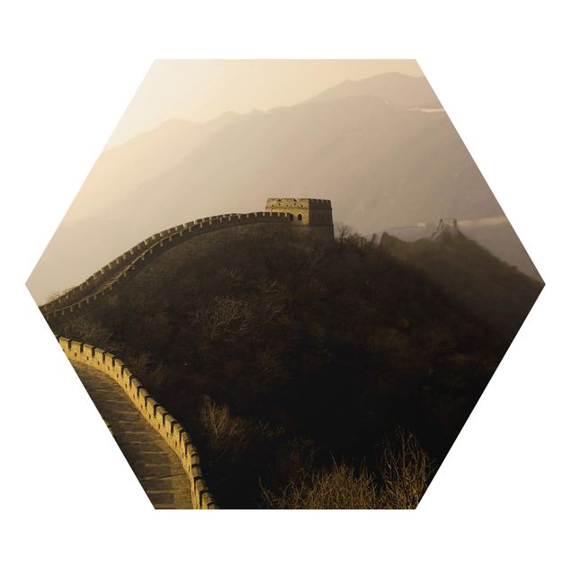 Alu-Dibond hexagon - Sunrise Over The Chinese Wall