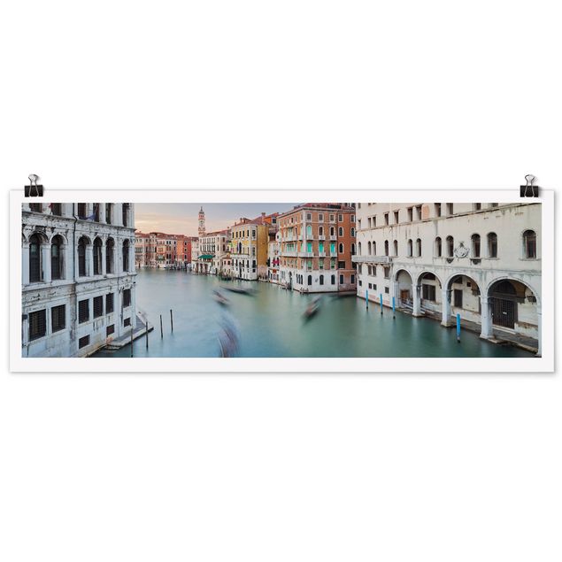 Panoramic poster architecture & skyline - Grand Canal View From The Rialto Bridge Venice