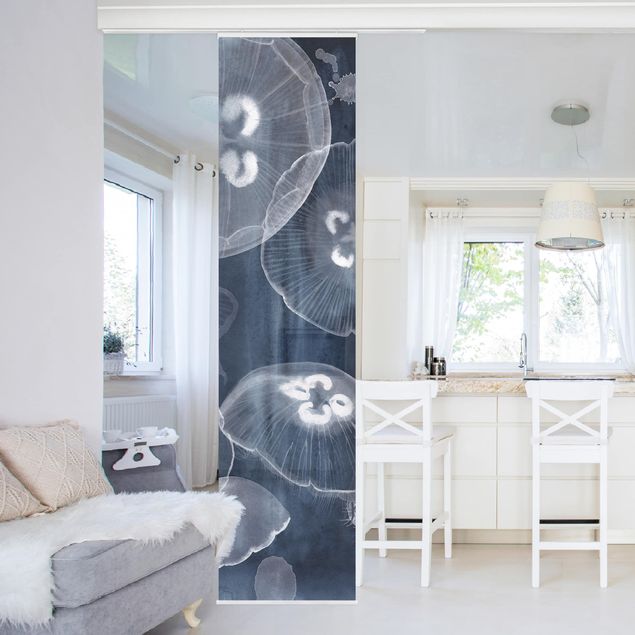 Sliding panel curtains set - Moon Jellyfish II