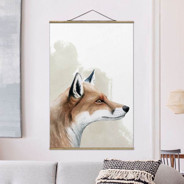 Fabric print with poster hangers - Forest Friends - Fox