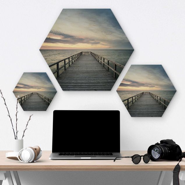 Wooden hexagon - Landing Bridge Boardwalk