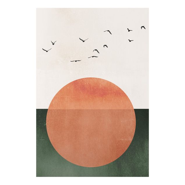 Print on forex - Flock Of Birds In Front Of Rising Sun