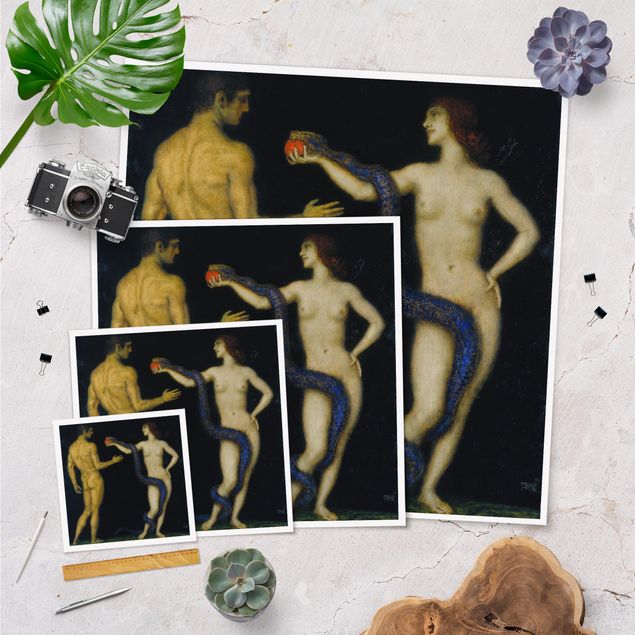 Poster - Franz von Stuck - Adam and Eve