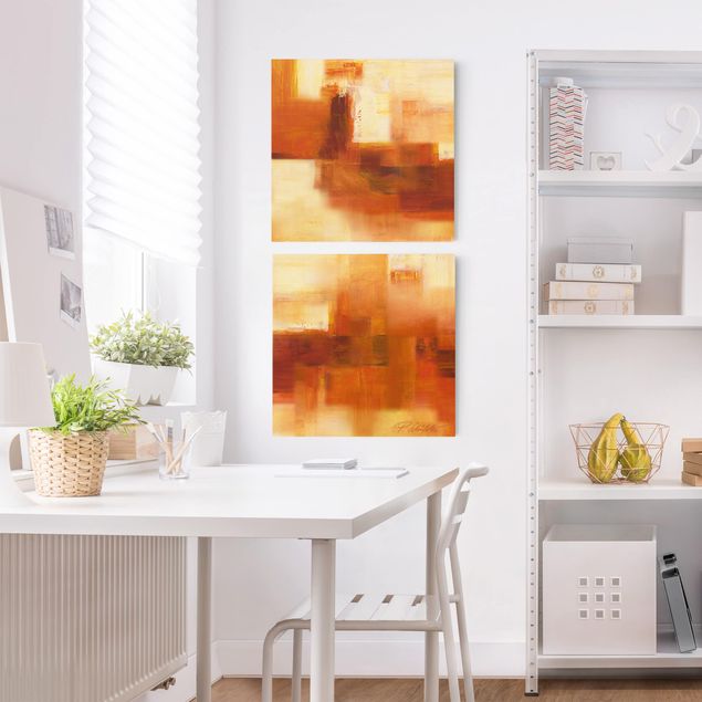 Print on canvas - Composition In Orange And Brown