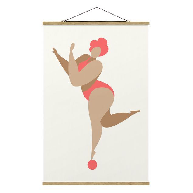 Fabric print with poster hangers - Miss Dance Pink