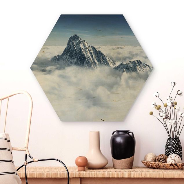 Wooden hexagon - The Alps Above The Clouds