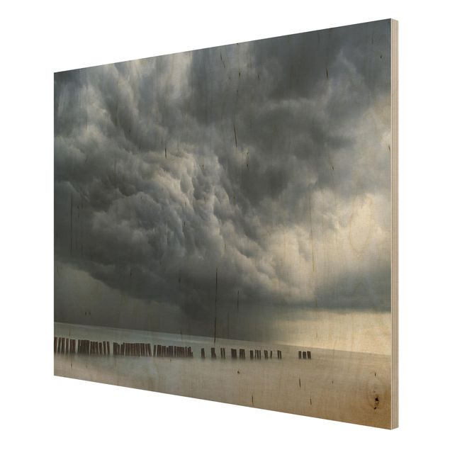 Wood print - Storm Clouds Over The Baltic Sea