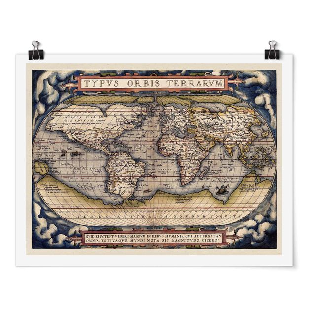 Poster - Historic World Map Typus Orbis Terrarum