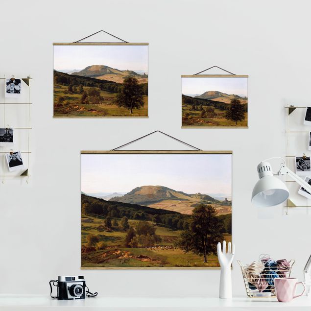 Fabric print with poster hangers - Albert Bierstadt - Hill and Dale