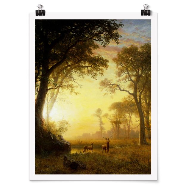 Poster art print - Albert Bierstadt - Light in the Forest