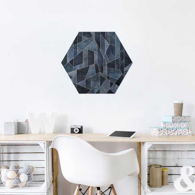 Forex hexagon - Blue Geometry Watercolour