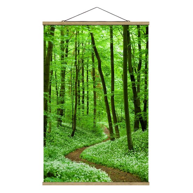 Fabric print with poster hangers - Romantic Forest Track