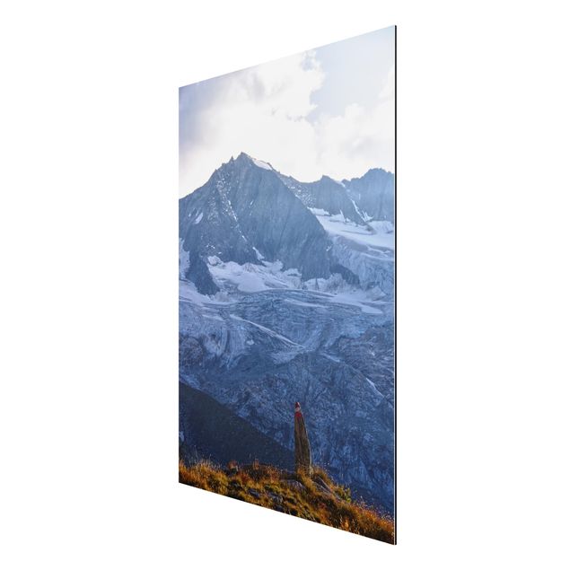 Print on aluminium - Marked Path In The Alps