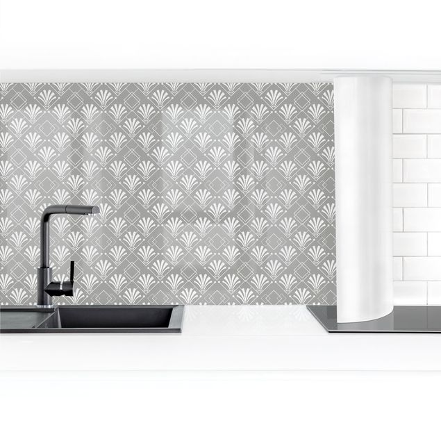 Kitchen wall cladding - Glitter Look With Art Deko On Grey Backdrop II