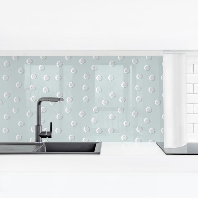 Kitchen wall cladding - Pattern With Dots And Circles On Bluish Grey
