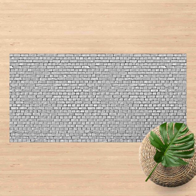 outdoor balcony rug Brick Wallpaper Black And White
