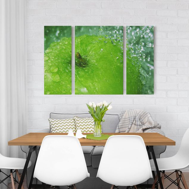 Print on canvas 3 parts - Green Apple