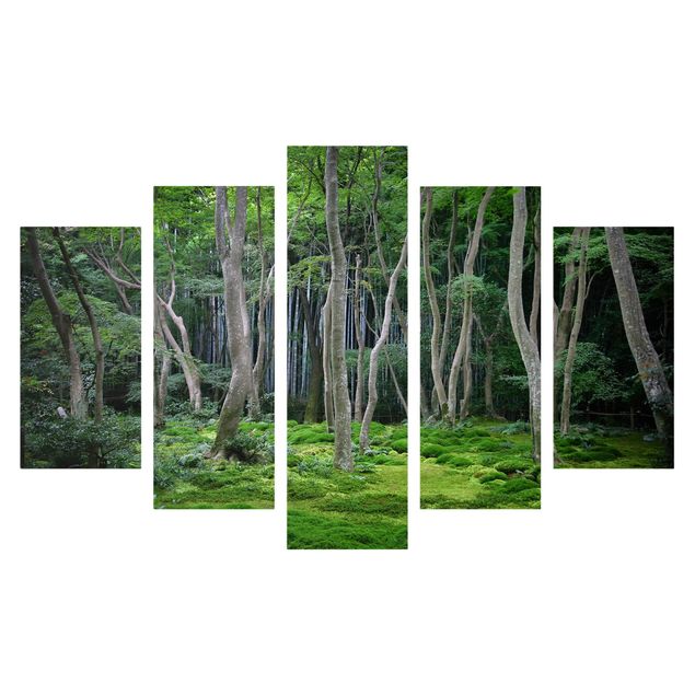 Print on canvas 5 parts - Japanese Forest