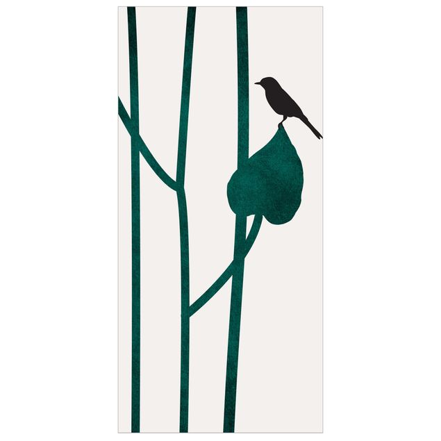 Room divider - Graphical Plant World - Bird On Leaf