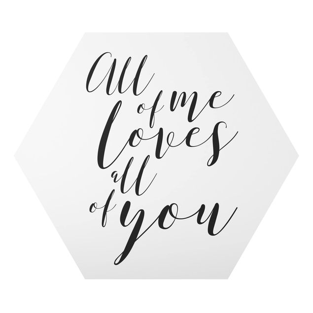 Alu-Dibond hexagon - All Of Me Loves All Of You