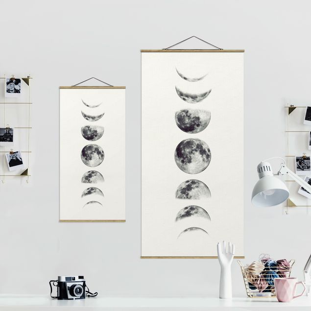 Fabric print with poster hangers - Seven Moons