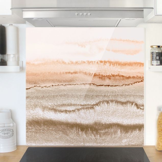 Glass splashback patterns Play Of Colours Sound Of The Ocean In Sepia-Colours