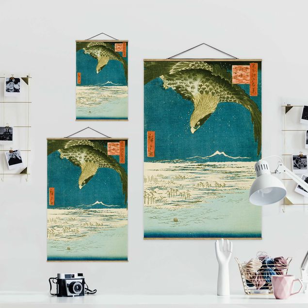 Fabric print with poster hangers - Utagawa Hiroshige - The Plain near Fukagawa Susaki