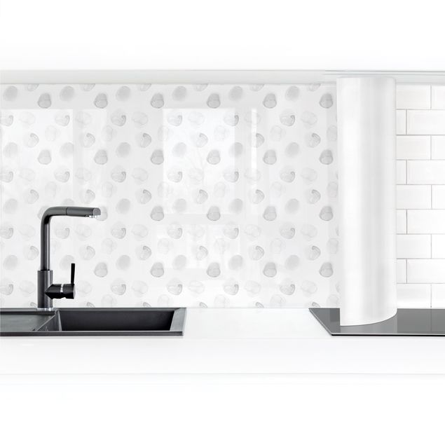 Kitchen wall cladding - Watercolour Dots Grey