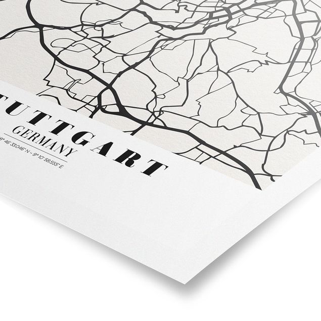 Poster city, country & world maps - Stuttgart City Map - Classic