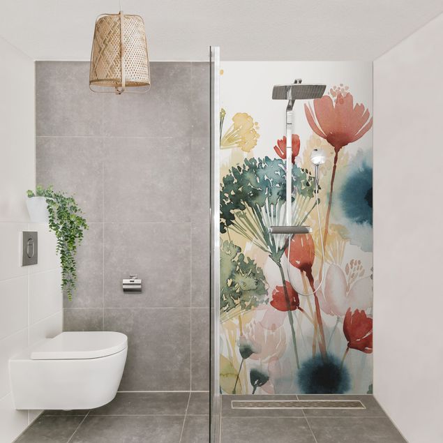 Shower wall panels Wild Flowers In Summer I